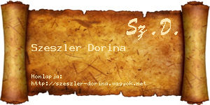 Szeszler Dorina névjegykártya